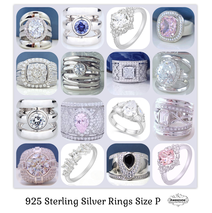 925 Sterling Silver Size P