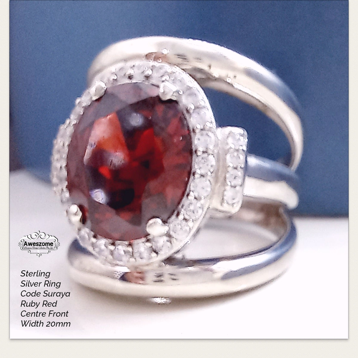 Silver Ring Suraya Red