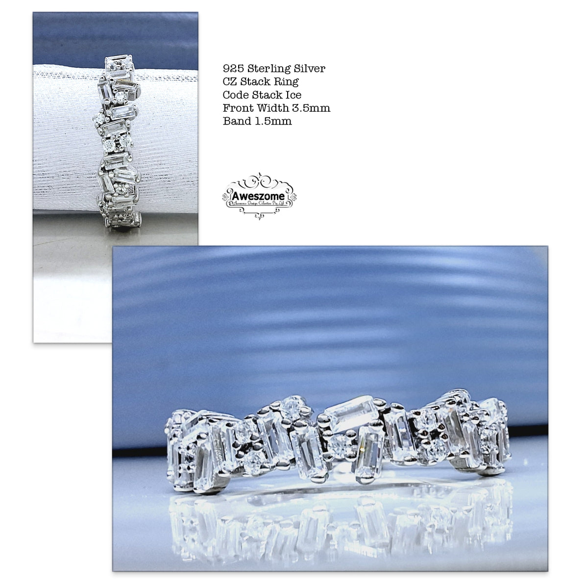 Silver Ring Stack Ice