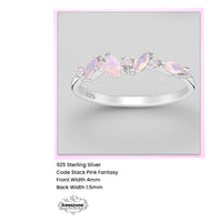 Silver Ring Stack Pink Fantasy