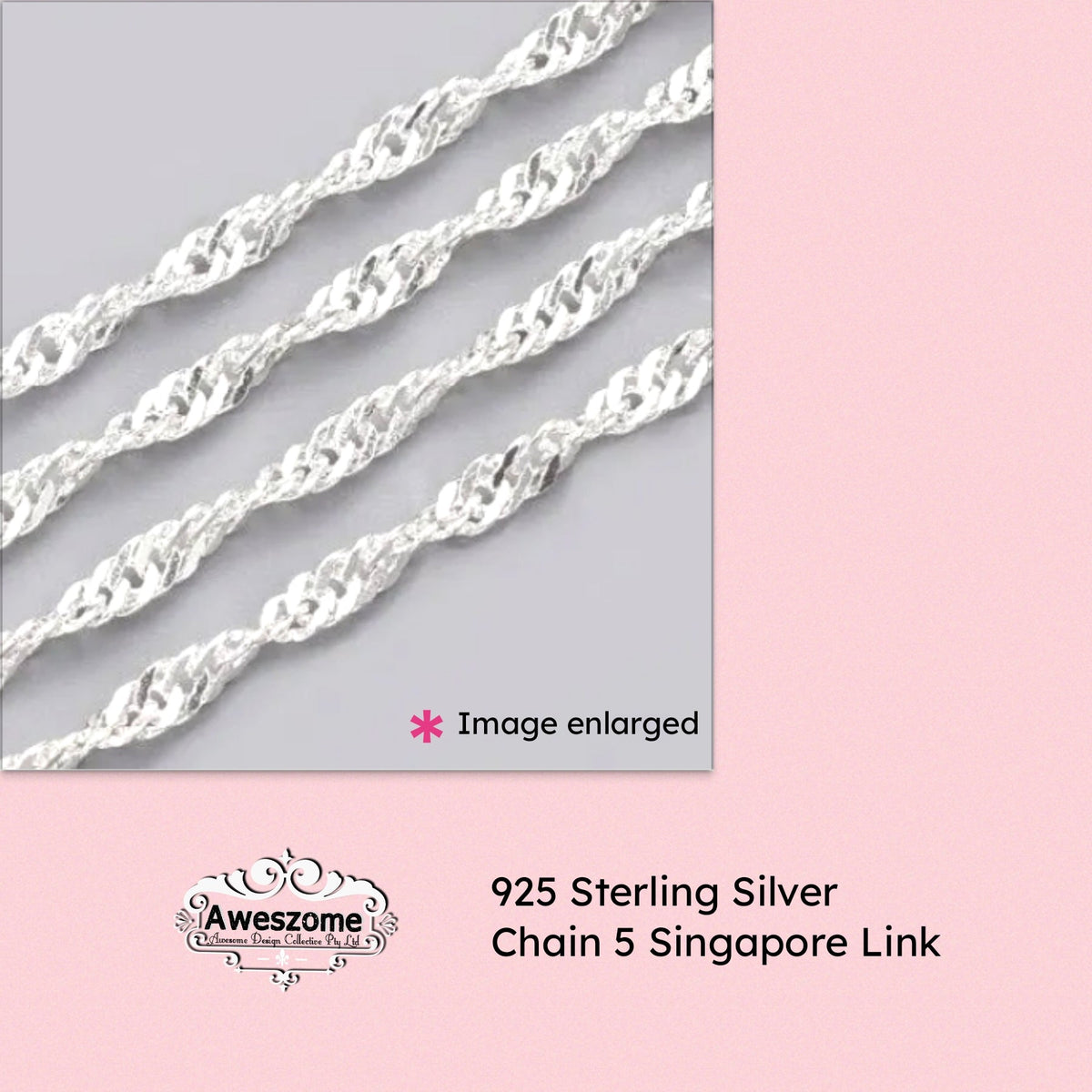 Silver Chain 5 Singapore 30 (2.1mm)