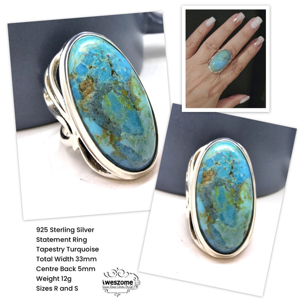 Silver Ring Tapestry Turquoise