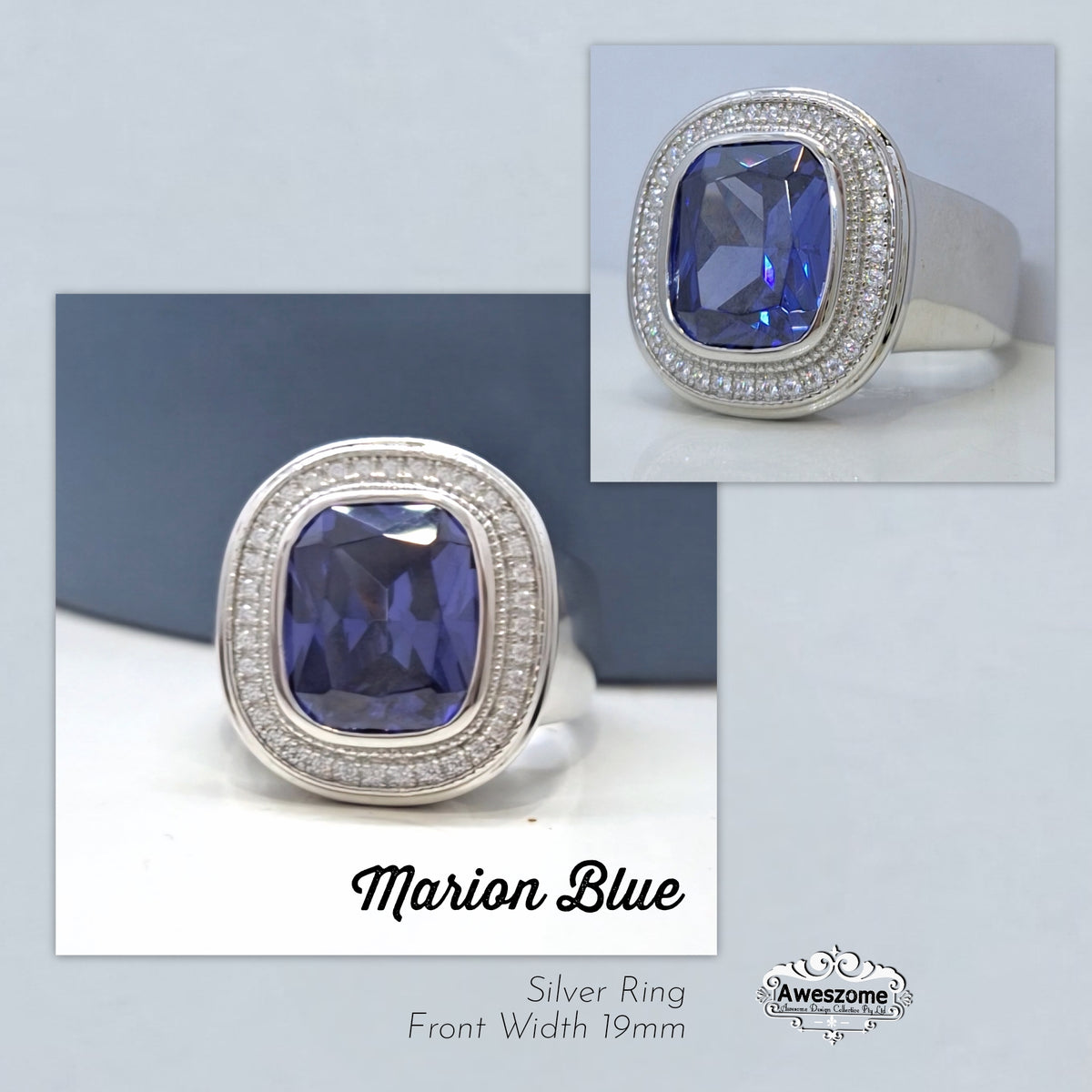 Silver Ring Marion Blue