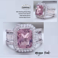 Silver Ring Megan Pink