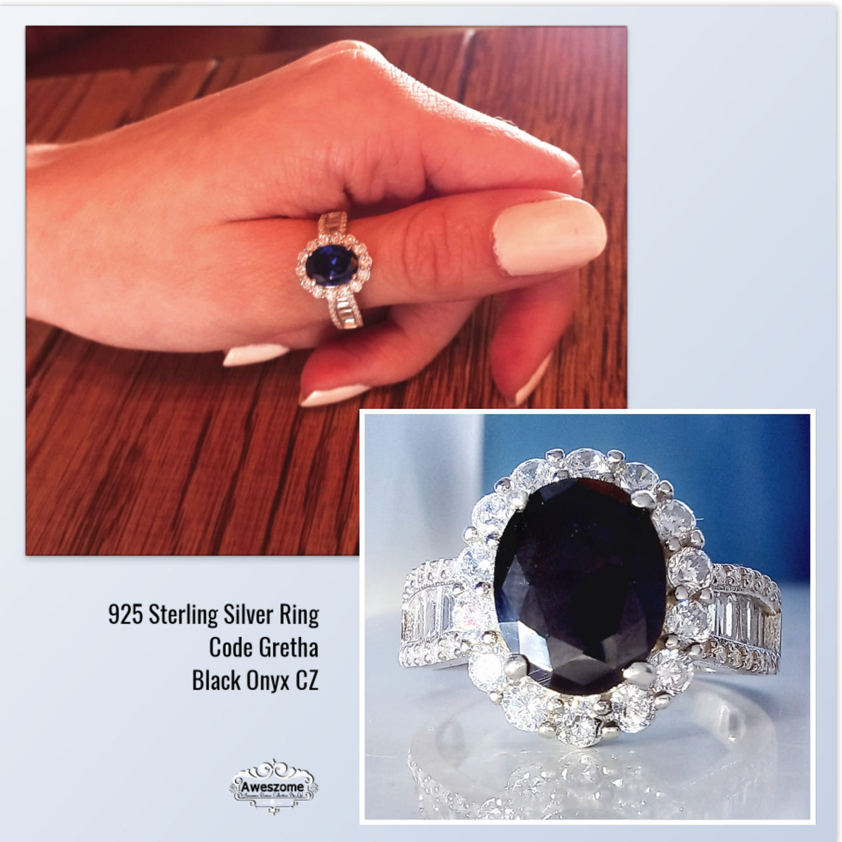 Silver Ring Gretha Onyx