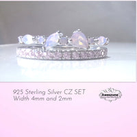Silver Ring Pink Set
