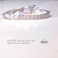 Silver Ring Pink Set