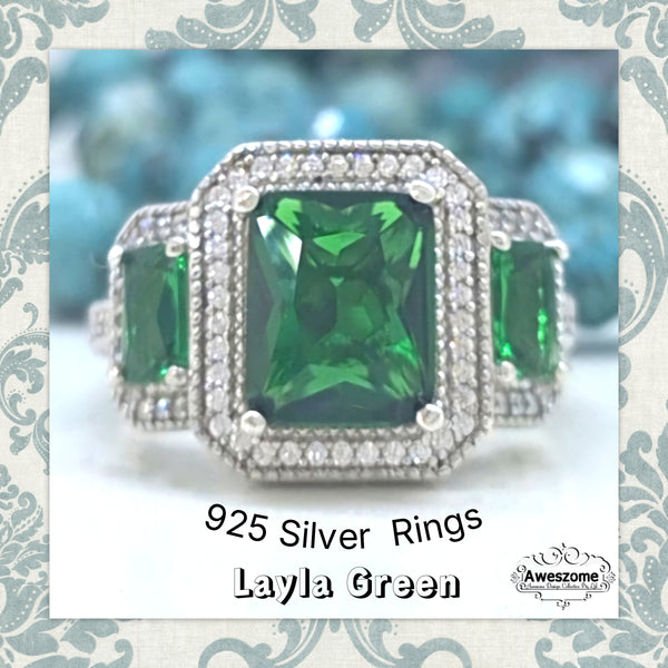 Silver Ring Layla Green