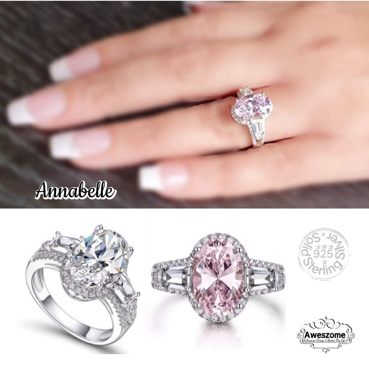 Silver Ring Annabelle Brilliant White CZ