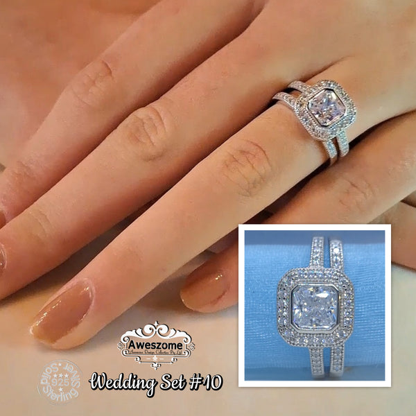 Silver Ring Wedding Set #10