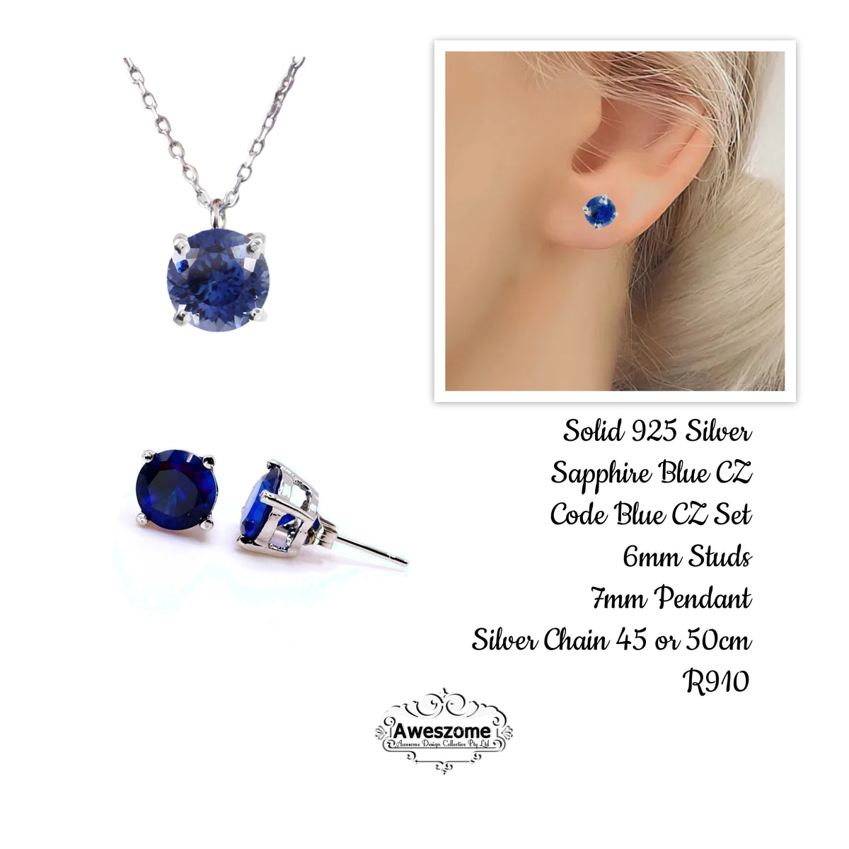 Blue CZ SET