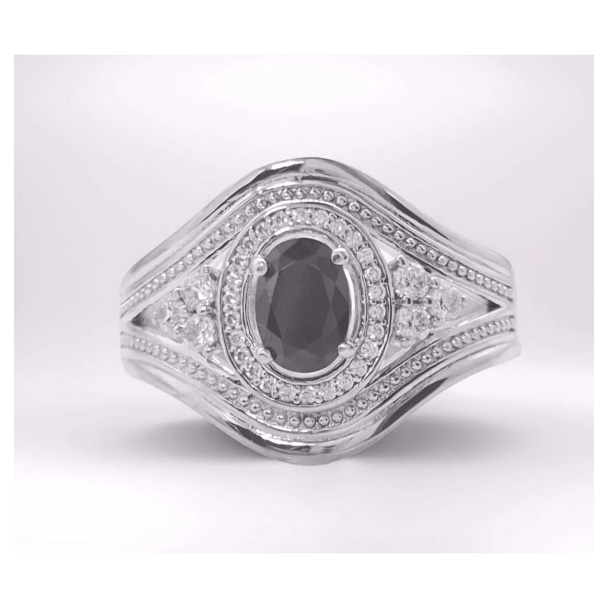Silver Ring Blessing Black