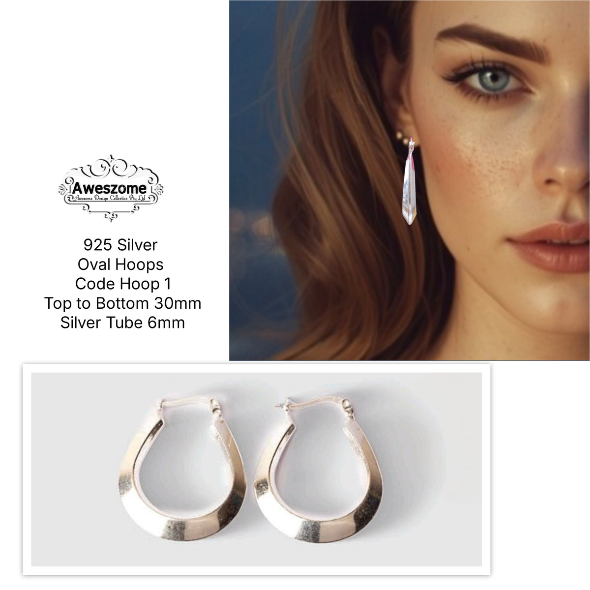 Silver Earrings Hoop 1
