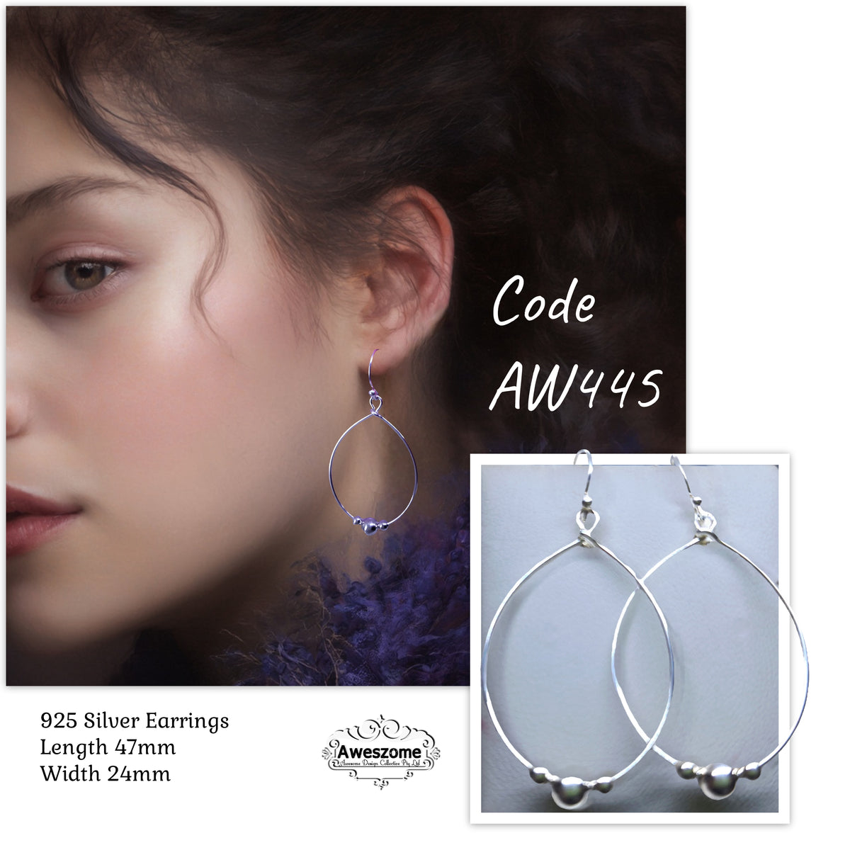 Silver Earrings AW445