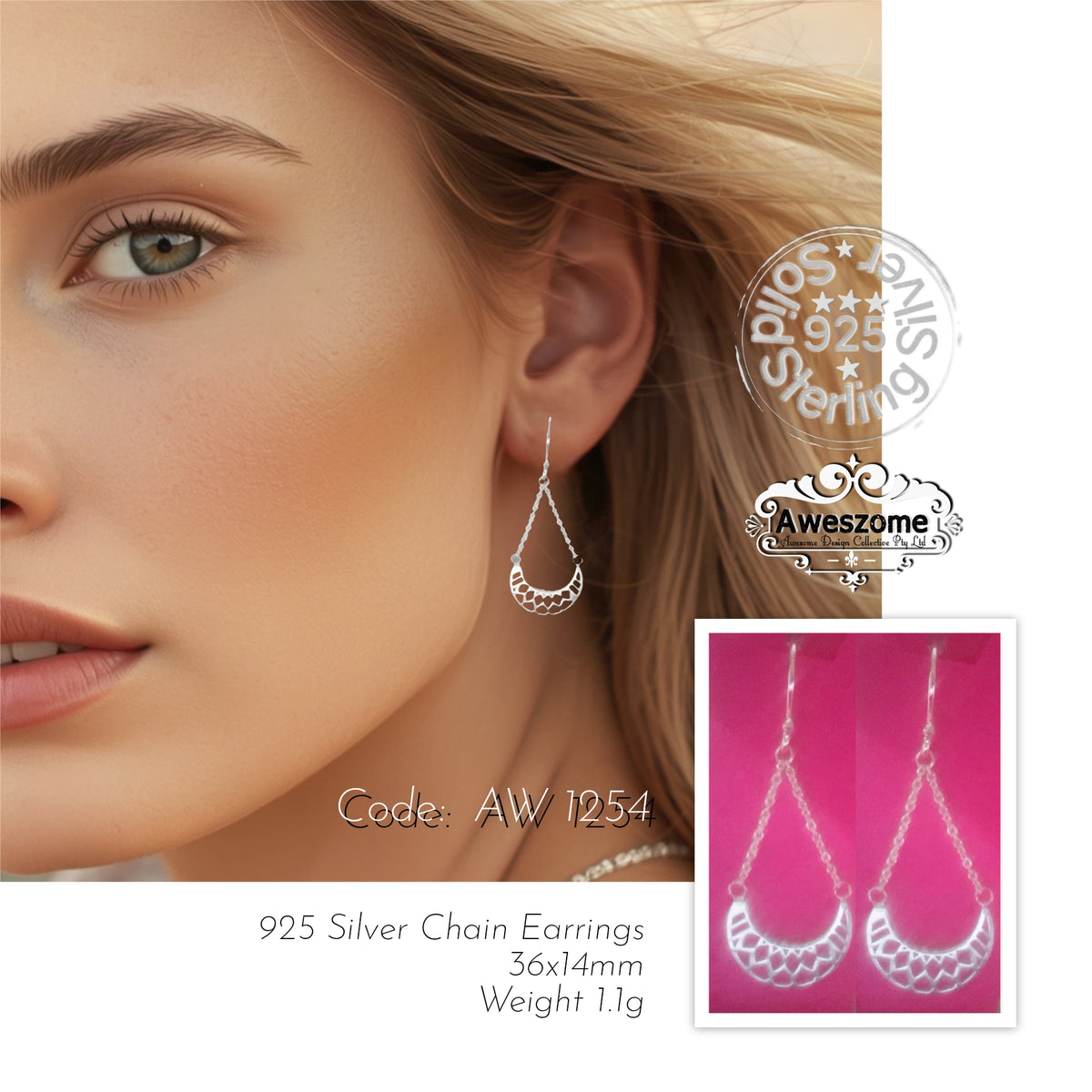 Silver Earrings AW 1254