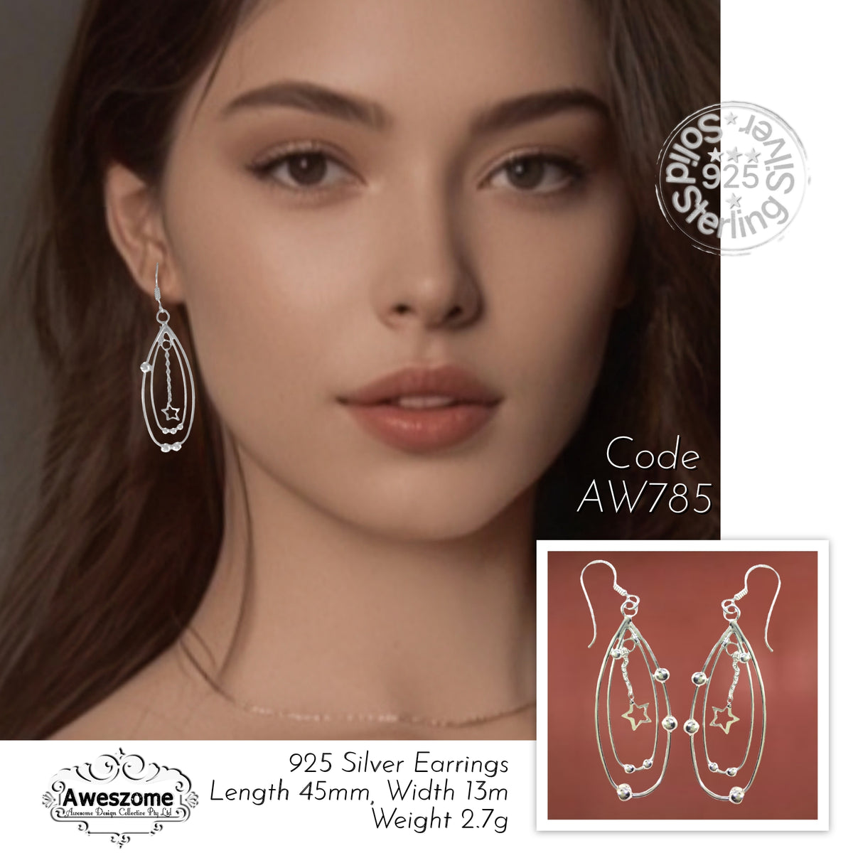 Silver Earrings AW 785