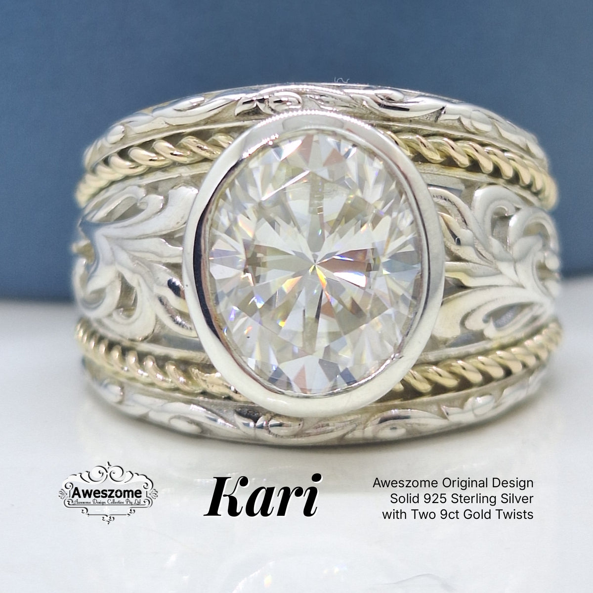 Silver Ring Kari Gold Twists