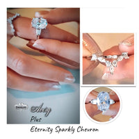 Silver Ring Avery PLUS Eternity Sparkly Chevron