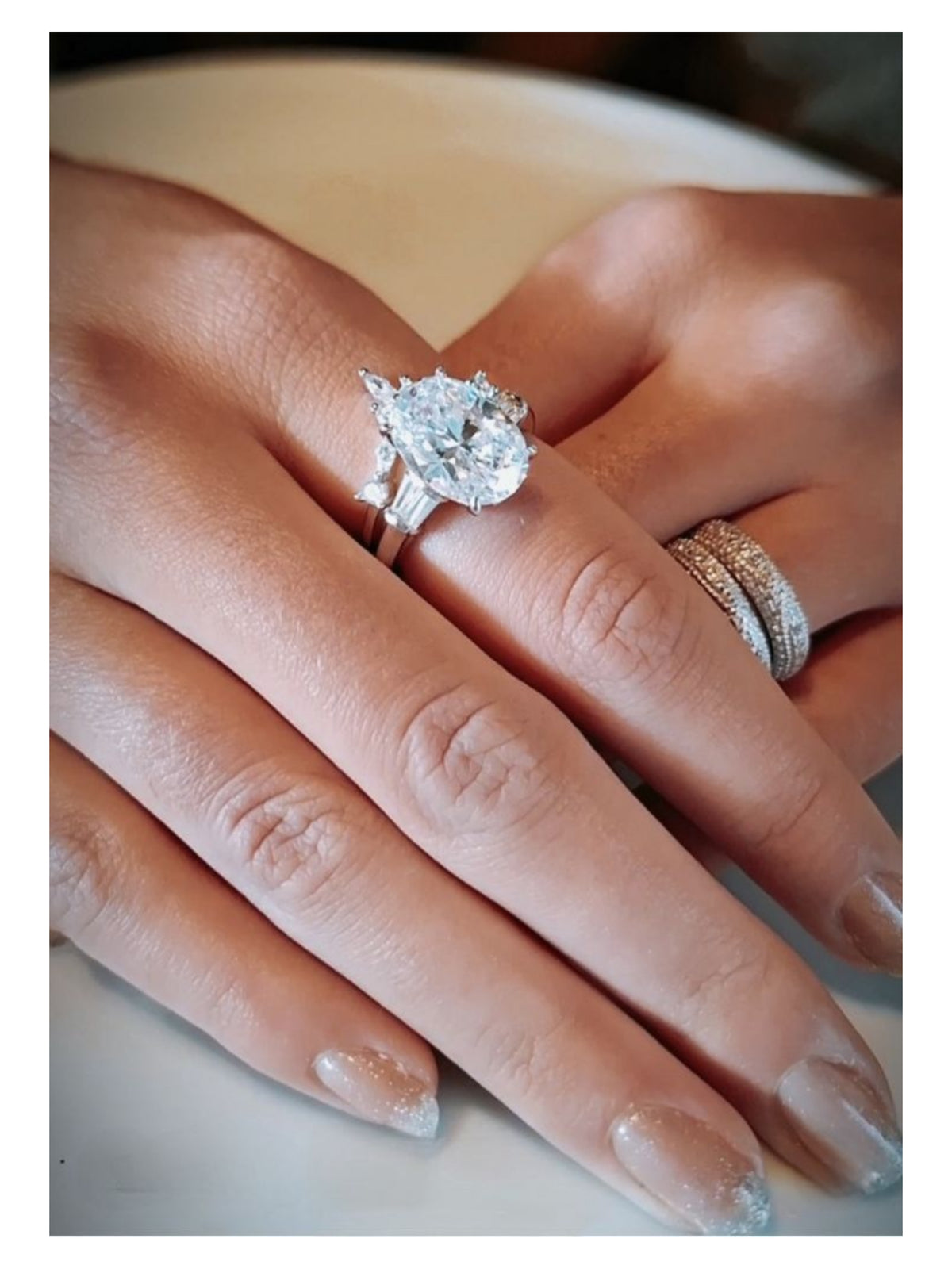 Silver Ring Avery PLUS Eternity Sparkly Chevron