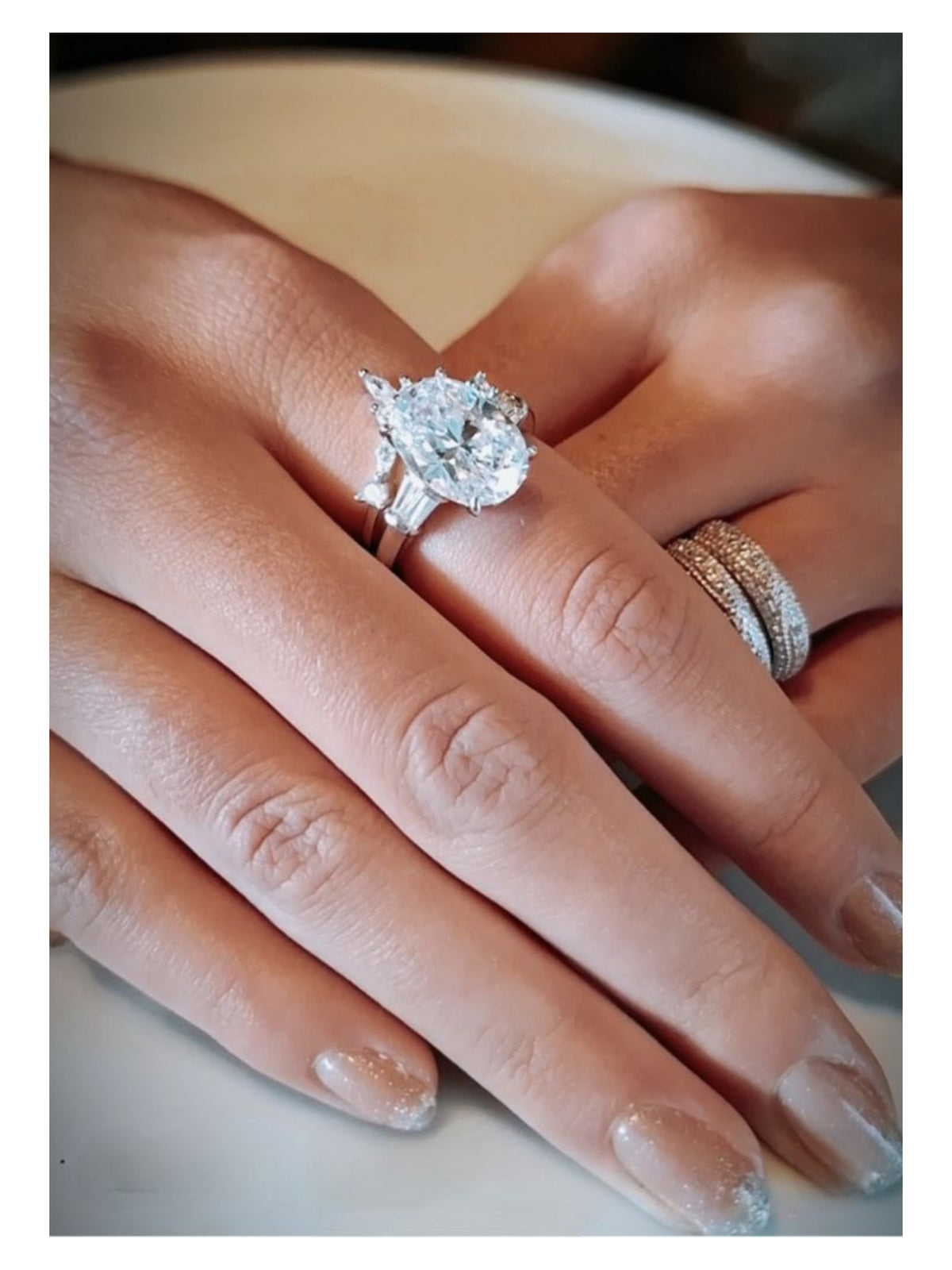 Silver Ring Avery PLUS Eternity Sparkly Chevron
