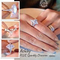 Silver Ring Ashley PLUS Eternity Sparkly Chevron