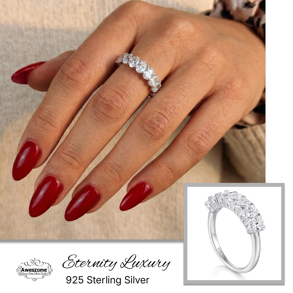 Silver Ring Eternity Luxury