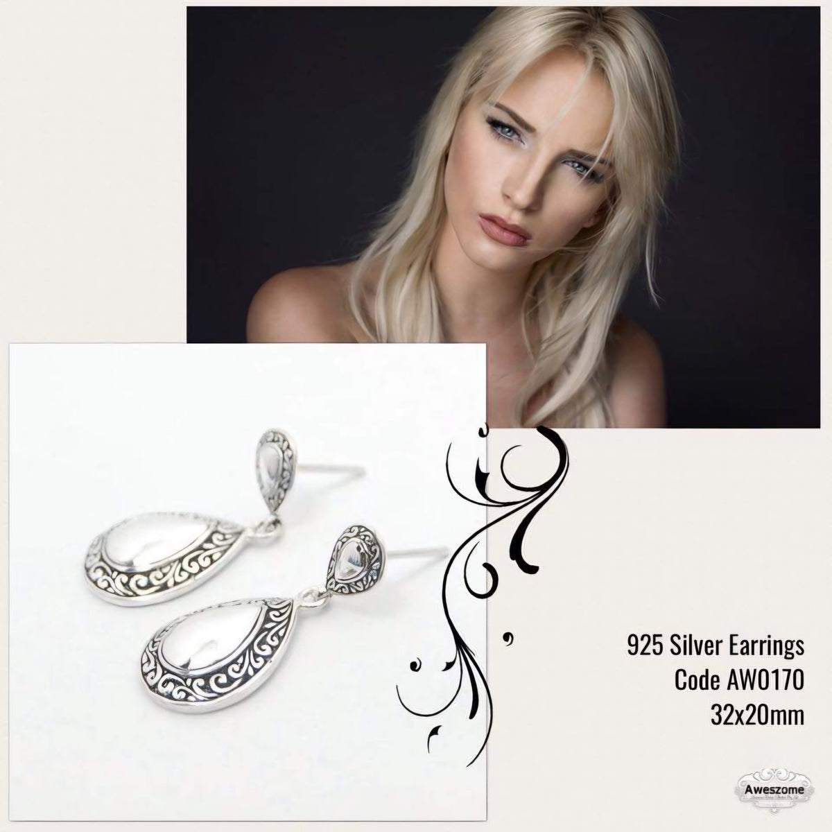 Silver Earrings AW0170