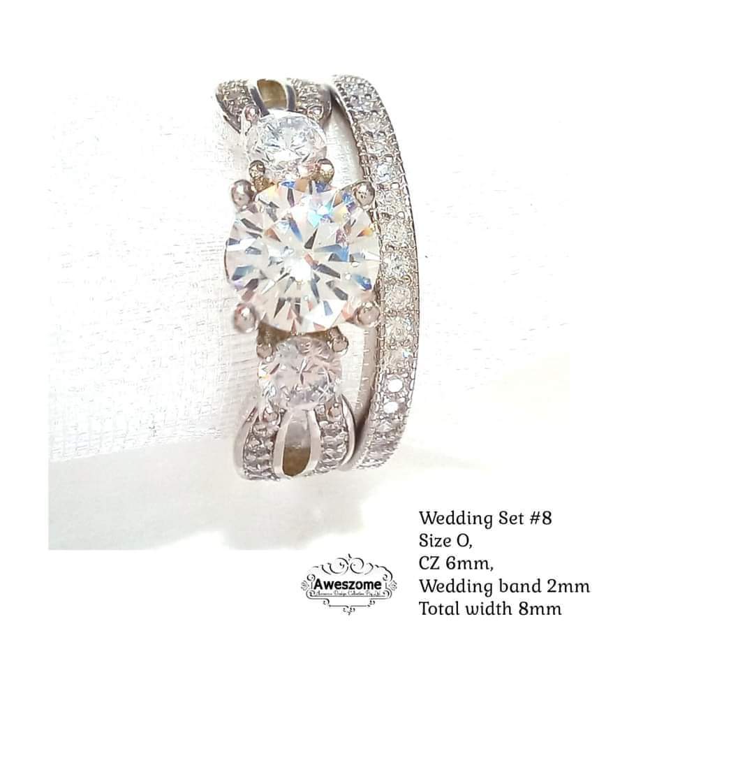 Silver Ring Wedding Set #8