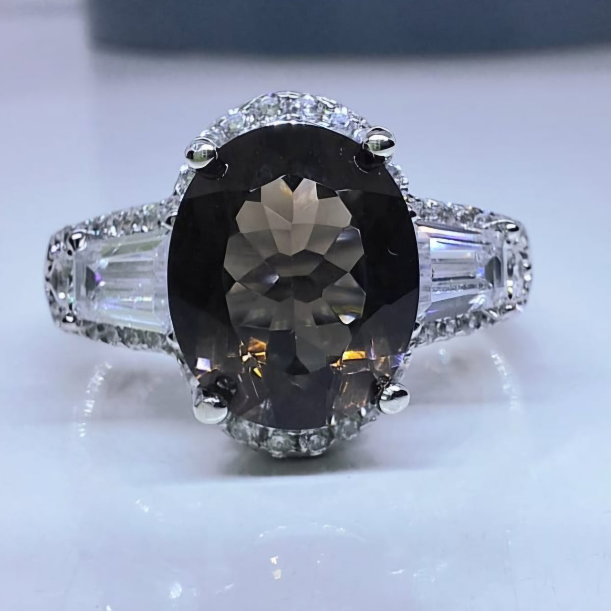 Silver Ring Annabelle Smoky Topaz