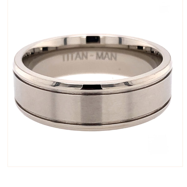 Brushed Titanium 7mm Band