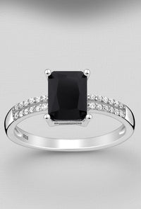 Silver Ring Paulene Onyx