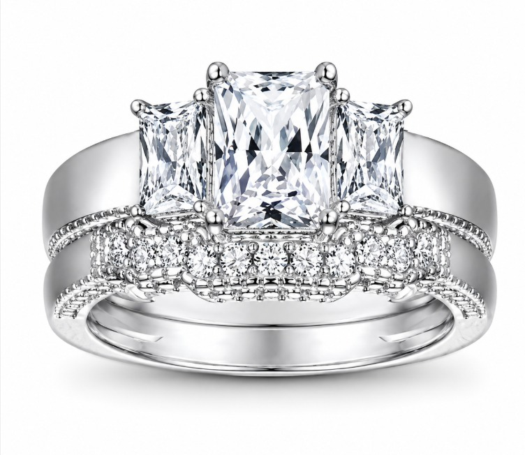 Silver Ring Wedding Set 11