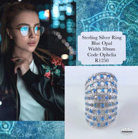 Silver Ring Ophelia Blue Opal