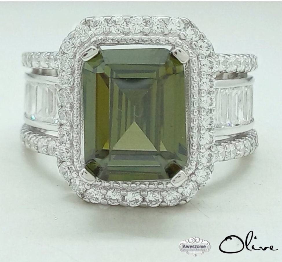 Silver Ring Olive
