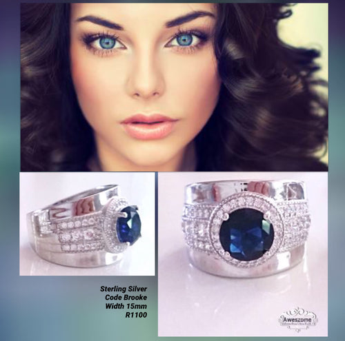 Silver Ring Brooke Sapphire CZ