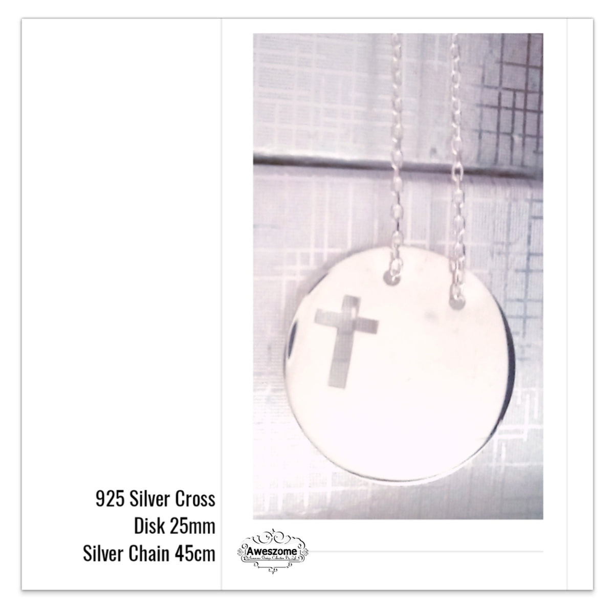 Silver Chain Cross Pendant
