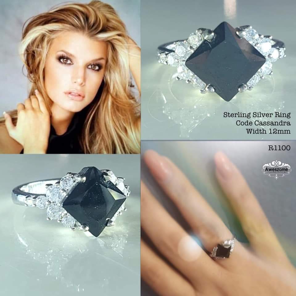 Silver Ring Cassandra Onyx CZ