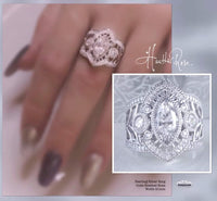 Silver Ring Heather Rose
