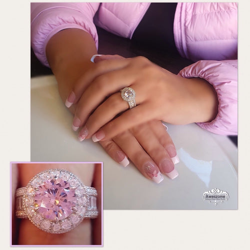 Silver Ring Nicole Pink